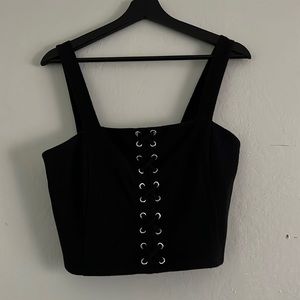F21 faux corset crop top
